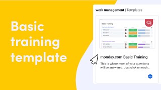 Basic Training Template  mondaycom quick tips [upl. by Joacima]