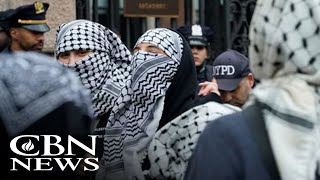 Violent AntiIsrael Protest Erupts at Barnard College [upl. by Sirrom]