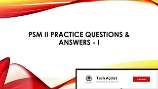 PSM II Certification Questions and Answers [upl. by Manoop92]