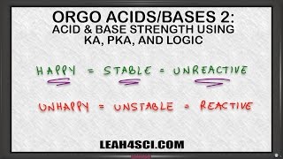 Ranking Acid Base Strength Using Ka pKa Values Leah4sci [upl. by Nonregla569]