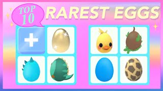 Top 10 Rarest eggs in Adopt Me [upl. by Yatnuhs]