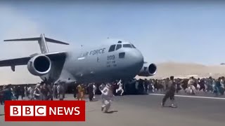 Deaths reported at Kabul airport as Afghans try to flee Taliban  BBC News [upl. by Jocelyne]