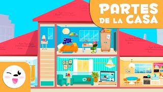 Aprende las habitaciones de la casa  Vocabulario para niños [upl. by Gorden652]