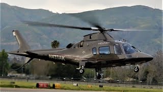 Agusta A109 StartUp Taxi Takeoff amp Landing N433AK Executive Helicopter Van Nuys Airport [upl. by Yvaht]