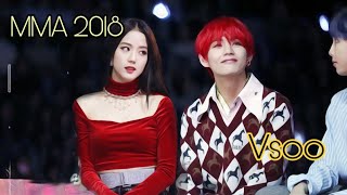 V amp Jisoo being nervous to each other MMA2018 VSOO [upl. by Anaet]