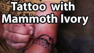 Hand Poke Tattooing with a Mammoth Ivory Needle [upl. by Arehsat]